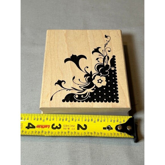 Decorative Corner Rubber Crafting Stamp - Picture 4 of 4